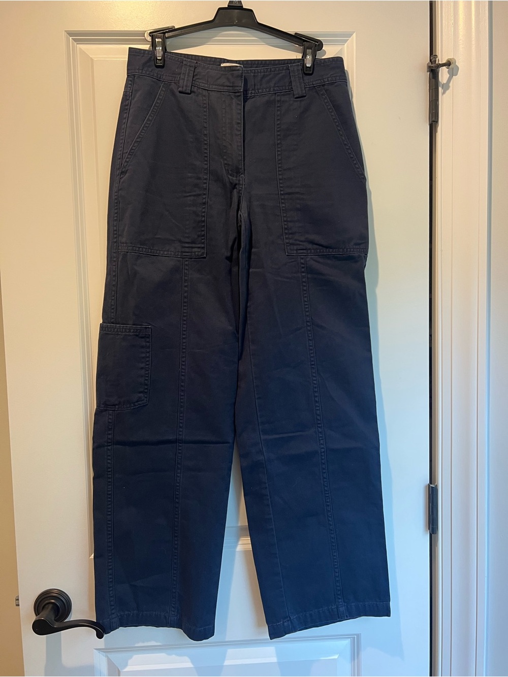 Aritzia Navy Wide-Leg Cargo Pants